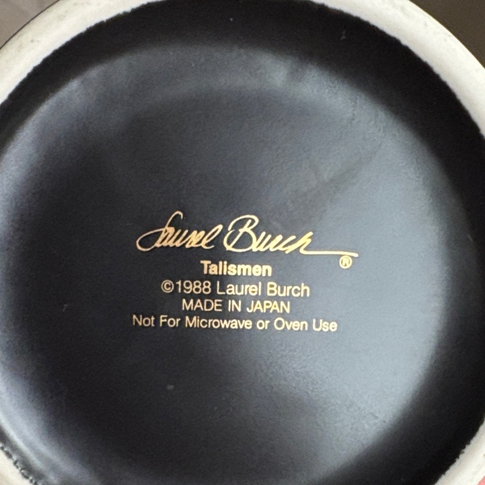 Laurel Burch Talismen Black Ceramic Mug